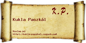 Kukla Paszkál névjegykártya